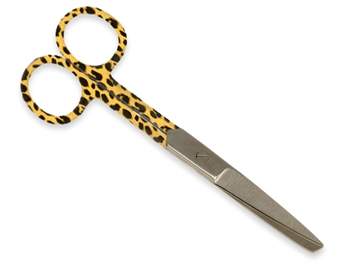 S/S ROVNÝ NOŽNICE - leopard fantasy - tupý/ostrý - 14 cm