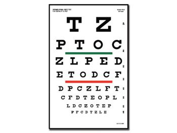 SNELLEN OPTOMETRIC CHART - 6 m - 23x35.5 cm