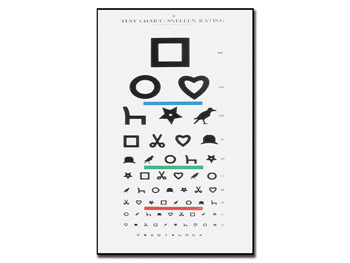 EWING ILLITERATE OPTOMETRIC CHART - 6 m - 28x56 cm