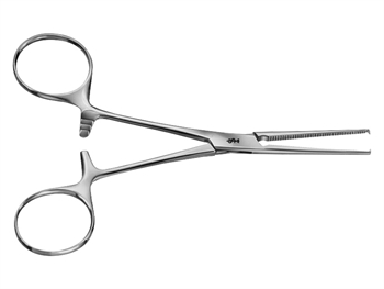 AESCULAP KOCHER HEMOSTATIC KLIEŠTE - rovný - teeth 1x2 - 14 cm - BH614R
