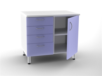 DVOJITÝ BASE UNIT 4 zásuvky + 1 door so 2 shelves - any farba