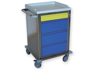 MODULAR VOZÍK stainless steel so 1+3 zásuvky