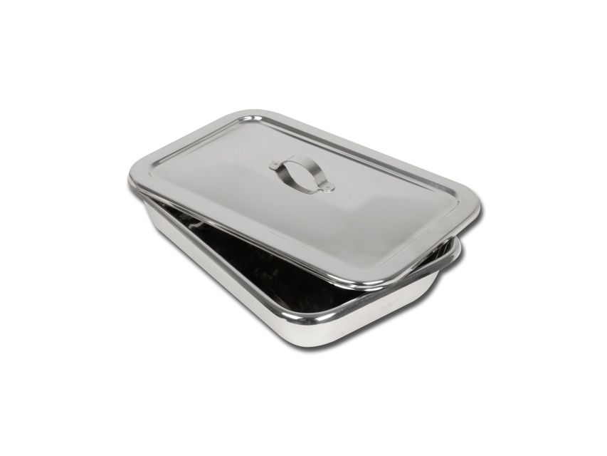 S/S INSTRUM. TRAY WITH LID - 264x172x47 mm