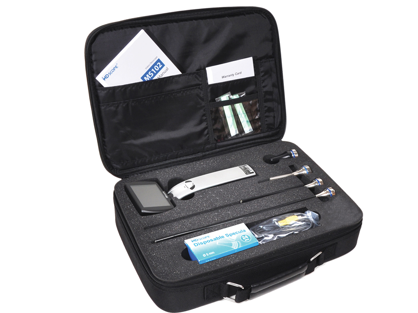 MD SCOPE VIDEO OTOSCOPE MS102 DELUXE ZIPPER PACK 4 PROBES