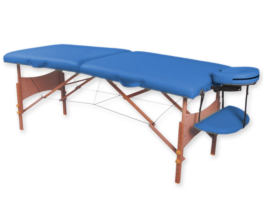 2 Section Wooden Massage Table Blue 