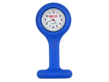 SILICONE NURSE WATCH - round - blue