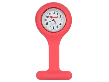 SILICONE NURSE WATCH - round - red