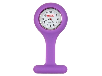 SILICONE NURSE WATCH - round - purple