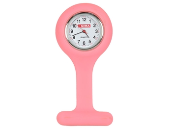 SILICONE NURSE WATCH - round - pink