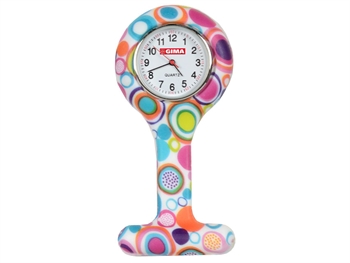 SILICONE NURSE WATCH - round - bubbles