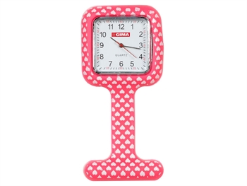 SILICONE NURSE WATCH - square - hearts