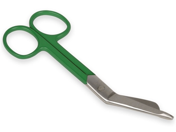 S/S BANDAGE SCISSORS - green ring - 14 cm