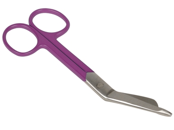 S/S BANDAGE SCISSORS - purple ring - 14 cm