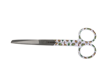 S/S STRAIGHT SCISSORS - caterpillar - blunt/sharp - 14 cm