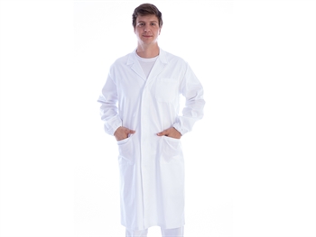 WHITE COAT WITH STUD - cotton/polyester - unisex size XXL