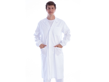 WHITE COAT WITH STUD - cotton/polyester - unisex size XXXL