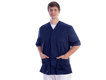 JACKET WITH STUD - cotton/polyester - unisex XXL navy blue