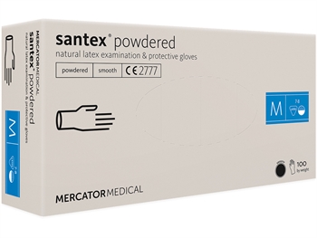 SANTEX LATEX GLOVES - PRE POWDERED - medium