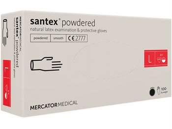 SANTEX LATEX GLOVES - PRE POWDERED - large