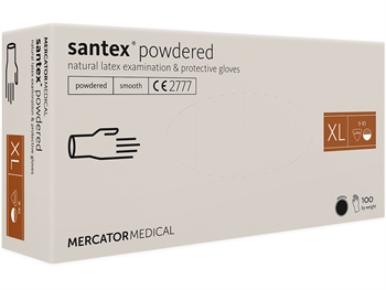 SANTEX LATEX GLOVES - PRE POWDERED - extra large