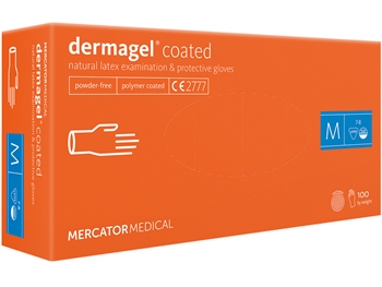 DERMAGEL LATEX GLOVES - POWDER FREE - medium