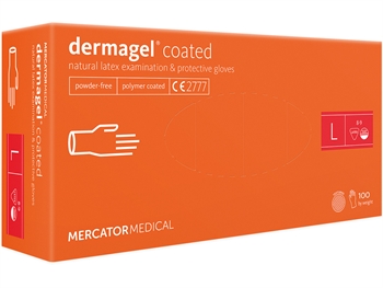 DERMAGEL LATEX GLOVES - POWDER FREE - large