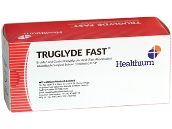 TRUGLYDE FAST ABSORB. SUTURE gauge 1 circle 1/2 needle 40mm - 90cm - undyed
