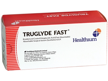 TRUGLYDE FAST ABSORB. SUTURE gauge 4/0 circle 3/8 needle 20mm - 75cm - undyed