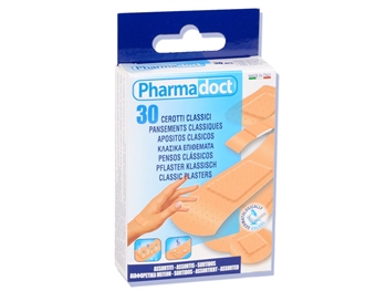 PHARMADOCT CLASSIC PLASTERS 5 assorted sizes - carton of 12 boxes of 30