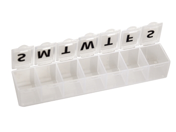 WEEKLY PILL BOX - white - blister - English