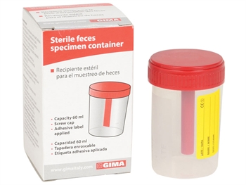 FAECES CONTAINER 60 ml in single box - sterile