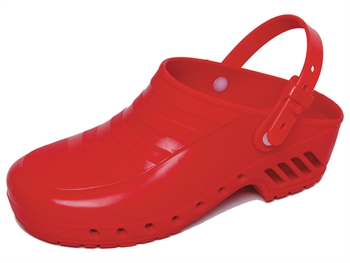 GIMA CLOGS - without pores, with straps - 35 - red