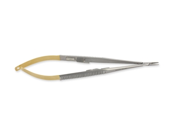 GOLD CASTROVIEJO NEEDLE HOLDER straight - 14 cm - rough tip