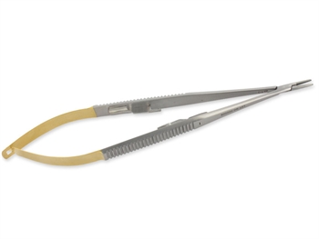 GOLD CASTROVIEJO NEEDLE HOLDER straight - 21 cm - rough tip