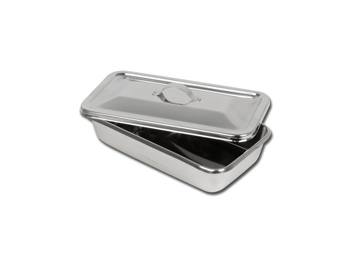 S/S INSTRUM. TRAY WITH LID - 223x126x45 mm