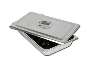 S/S INSTRUM. TRAY WITH LID - 306x196x50 mm