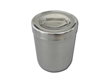 S/S DRESSING JAR 1 l with lid - diam.103x128 mm