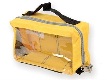 E1 RECTANGULAR POUCH with window and handle - yellow
