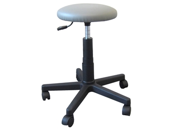 STOOL - padded seat with castors - grey