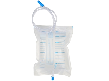 URINE BAG 2000 cc - tube 90 cm - with non-return/exaust valve