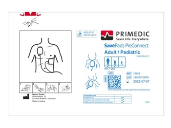 SAVE PADS PRECONNECT-SET adult/child minimum 1 year for HeartSave since S.N.739XXXXXXX