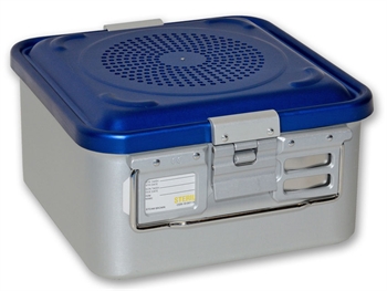 CONTAINER WITH FILTER small h 150 mm - blue - perforated