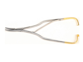 T.C. GOLD ARRUGA NEEDLE HOLDER - curved - 16 cm - plain tips