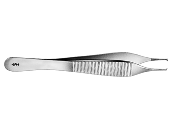 AESCULAP ADSON DISSECTING FORCEPS KNURLED - straight - teeth 1x2 - 12 cm - BD512R