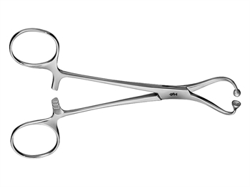 AESCULAP BUTTONED TOWEL CLAMP - curved - blunt - 14 cm - BF464R