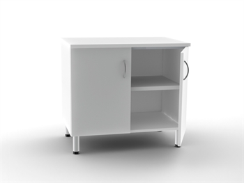 DOUBLE BASE UNIT 2 doors with 2 shelves - white