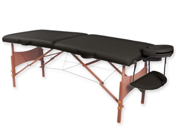 2-SECTION WOODEN MASSAGE TABLE - black