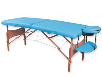 2-SECTION WOODEN MASSAGE TABLE - turquoise