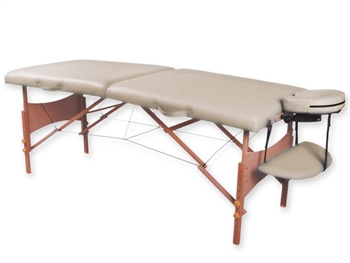 2-SECTION WOODEN MASSAGE TABLE - cream