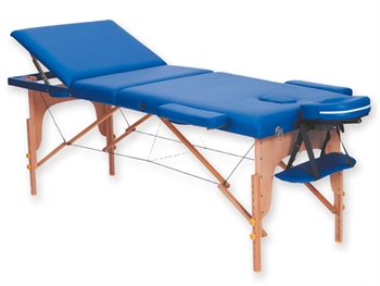 3-SECTION WOODEN MASSAGE TABLE - blue